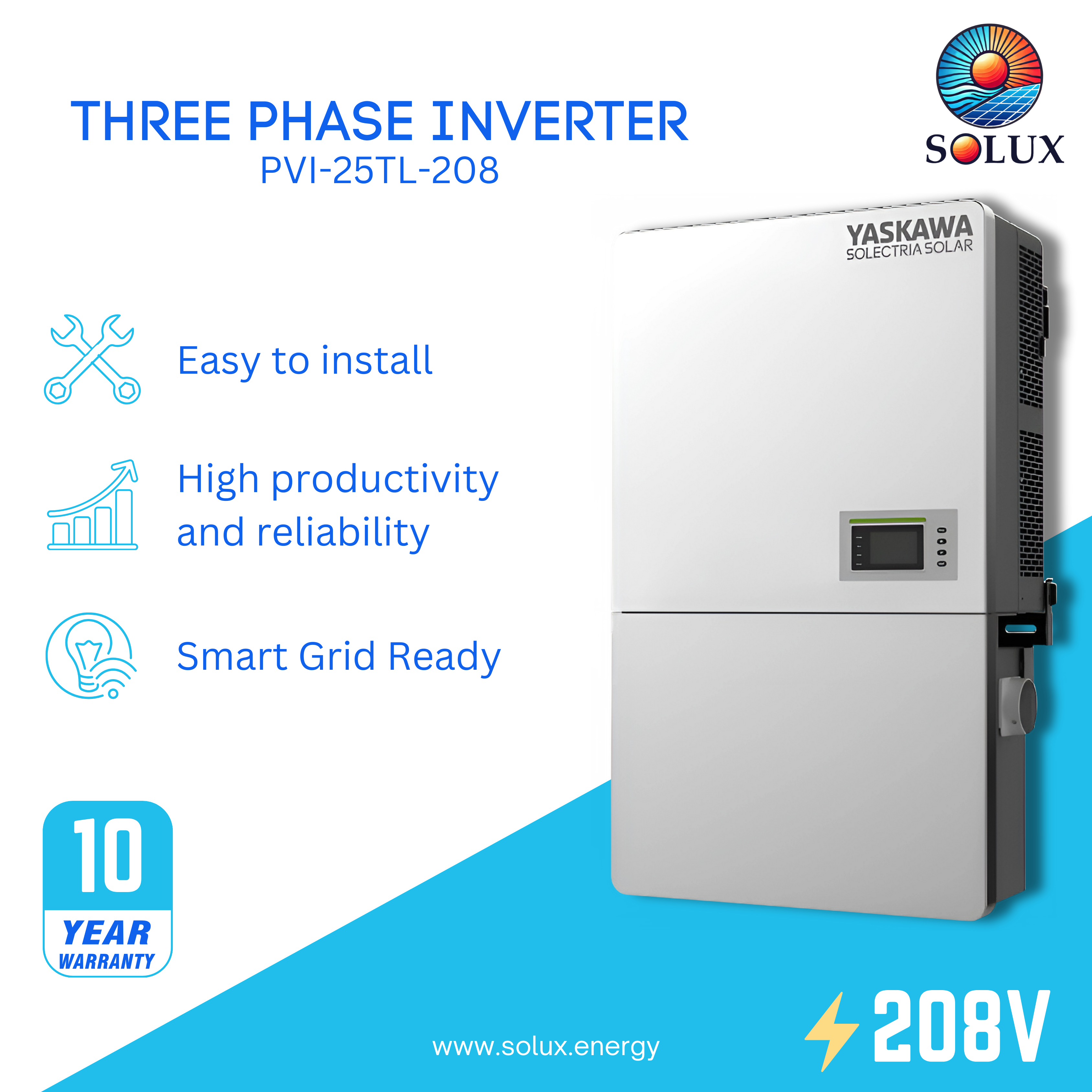 This is an image of Solectria 25kw Inverter 3-Ph PVI-25TL-208